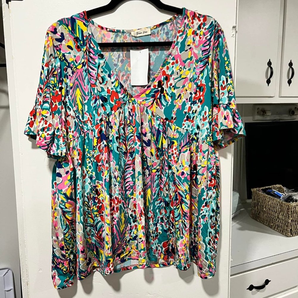 FLORAL ABSTRACT TOP